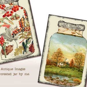 2026 New Puttin' Up Autumn Antique Fall Images in Canning Jars, Prim Tags,  Instant DL, Easy to Print +Bonus Thanksgiving Tag Set