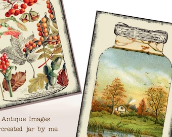 2026 New Puttin' Up Autumn Antique Fall Images in Canning Jars, Prim Tags,  Instant DL, Easy to Print +Bonus Thanksgiving Tag Set