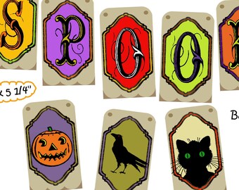 SPOOKY Halloween BANNER to Print, Cut, and Create plus Bonus New Year's Tags