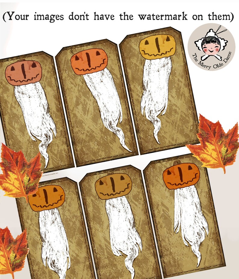 Ghost Punkins Digital Tags Rustic Prim Hang Tag Shabby - Etsy