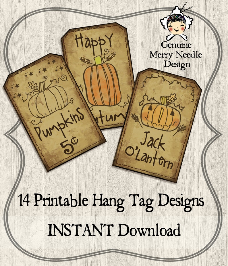 PRINTABLES Digital Tags Rustic Prim Primitive Hang Tag Style - Etsy