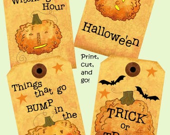 2026 New Jumpy Bumpy Halloween Tags,  Instant Download Easy to Print +Bonus Tag Set Too. Welcome Fall Fans, These Are Wild