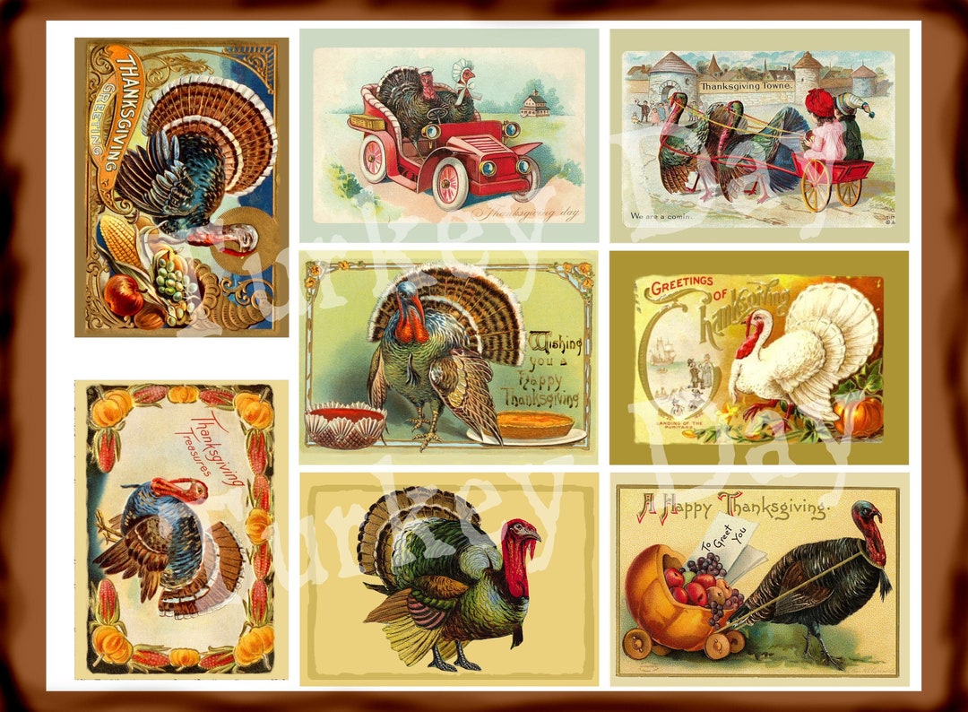THANKSGIVING Tags - Printable TURKEY DAY Journal Collage Sheet- Prim ...