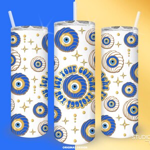 Let Your Concha Protect You Cafecito y Chisme 20oz + 30oz Skinny Tumbler Sublimation Design Straight Template | PNG | Digital Download