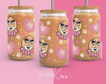 Payasita Conchita Cafecito y Chisme SVG for UV DTF 16oz Can Glass Wrap | Digital Download