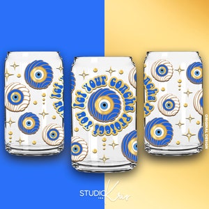 Let Your Concha Protect You Cafecito y Chisme SVG for UV DTF 16oz Can Glass Wrap | Digital Download