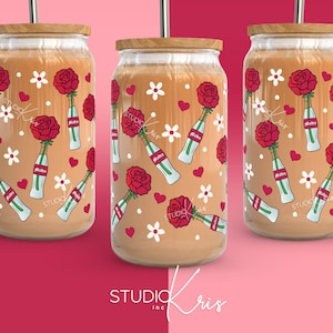 Madre Rose Coquette Estética Día de la Madre PNG para UV DTF Diseño de envoltura de vidrio para lata de 16 oz / Descarga digital