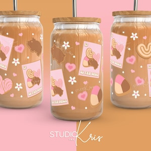 El Pan Dulce Concha Lotería Walentynki PNG dla UV DTF 16oz Puszka Szklana Wrap | Pobieranie Cyfrowe