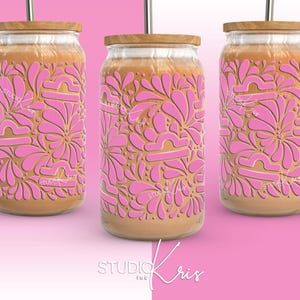 Zodiaque balance mexicaine Talavera 16 oz canette de verre emballage SVG Mexicana | Téléchargement numérique
