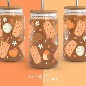 Peach Cafecito Summer PNG do UV DTF 16oz Can Glass Wrap Sublimation Design | Pobieranie cyfrowe