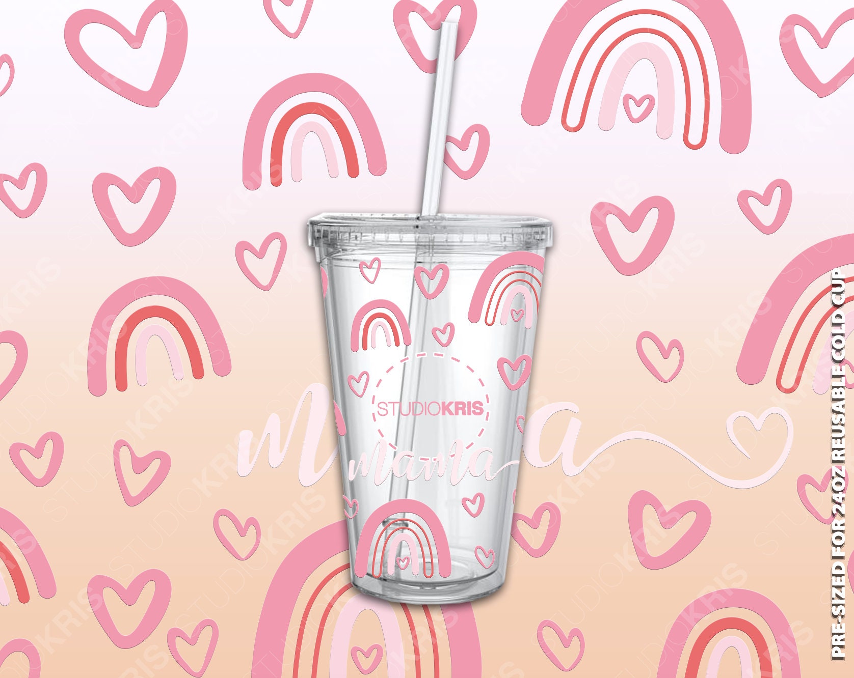 Download Mama Boho Rainbow & Hearts Mother's Day Starbucks Cup SVG ...
