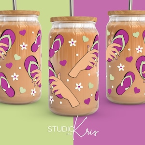 Chancla SVG pour pellicule de verre pour boîte de conserve UV DTF de 16 oz | Téléchargement numérique
