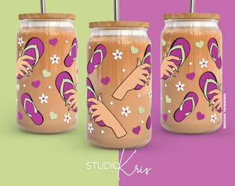 Chancla SVG for UV DTF 16oz Can Glass Wrap | Digital Download