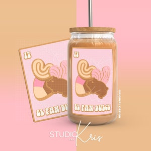 El Pan Dulce Concha Lotería Walentynki PNG dla UV DTF 16oz Can Glass Wrap Sublimacja Projekt | Pobieranie cyfrowe