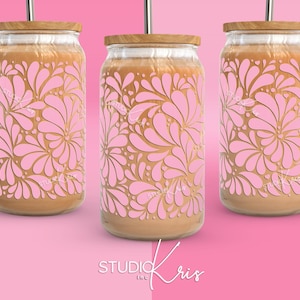 ピンク メキシカン タラベラ 16 オンス 缶 ガラス ラップ SVG メキシカーナ | デジタル ダウンロード