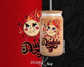 Diabla Conchita Halloween Concha Cafecito y Chisme SVG for UV DTF 16oz Can Glass Wrap | Digital Download