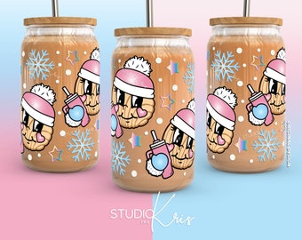 Conchita It's Cold Outside Christmas Concha SVG for UV DTF 16oz Can Glass Wrap | Digital Download