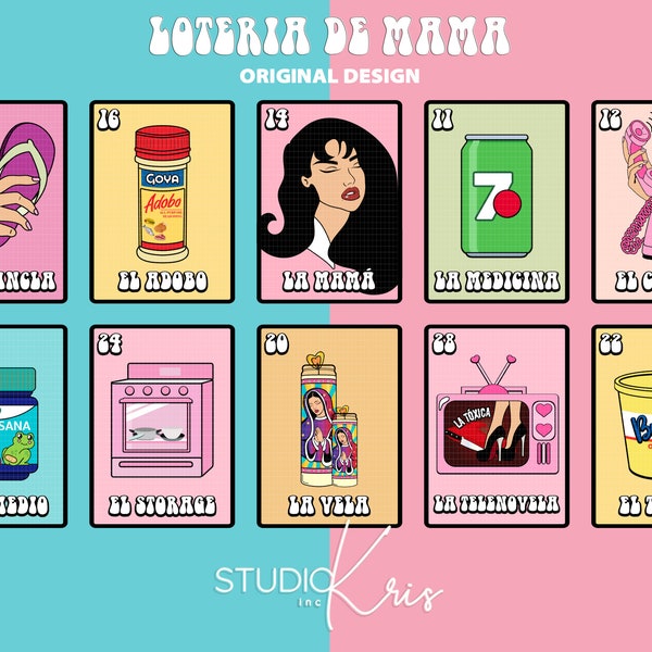 Lotería de Mama Lotería Board PNG Design par sublimation | Téléchargement numérique
