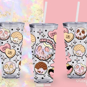 Poison Concha Cafecito y Chisme Halloween SVG for UV DTF 24oz Acrylic Tumbler No Hole Wrap | Digital Download