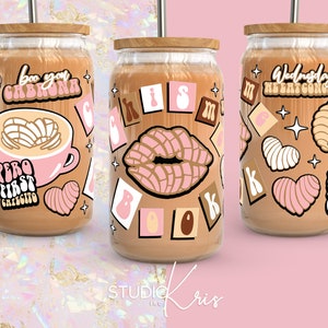 Chisme Book Cafecito y Chisme Valentine's Day SVG para UV DTF 16oz Lata Envoltura de vidrio / Descarga digital