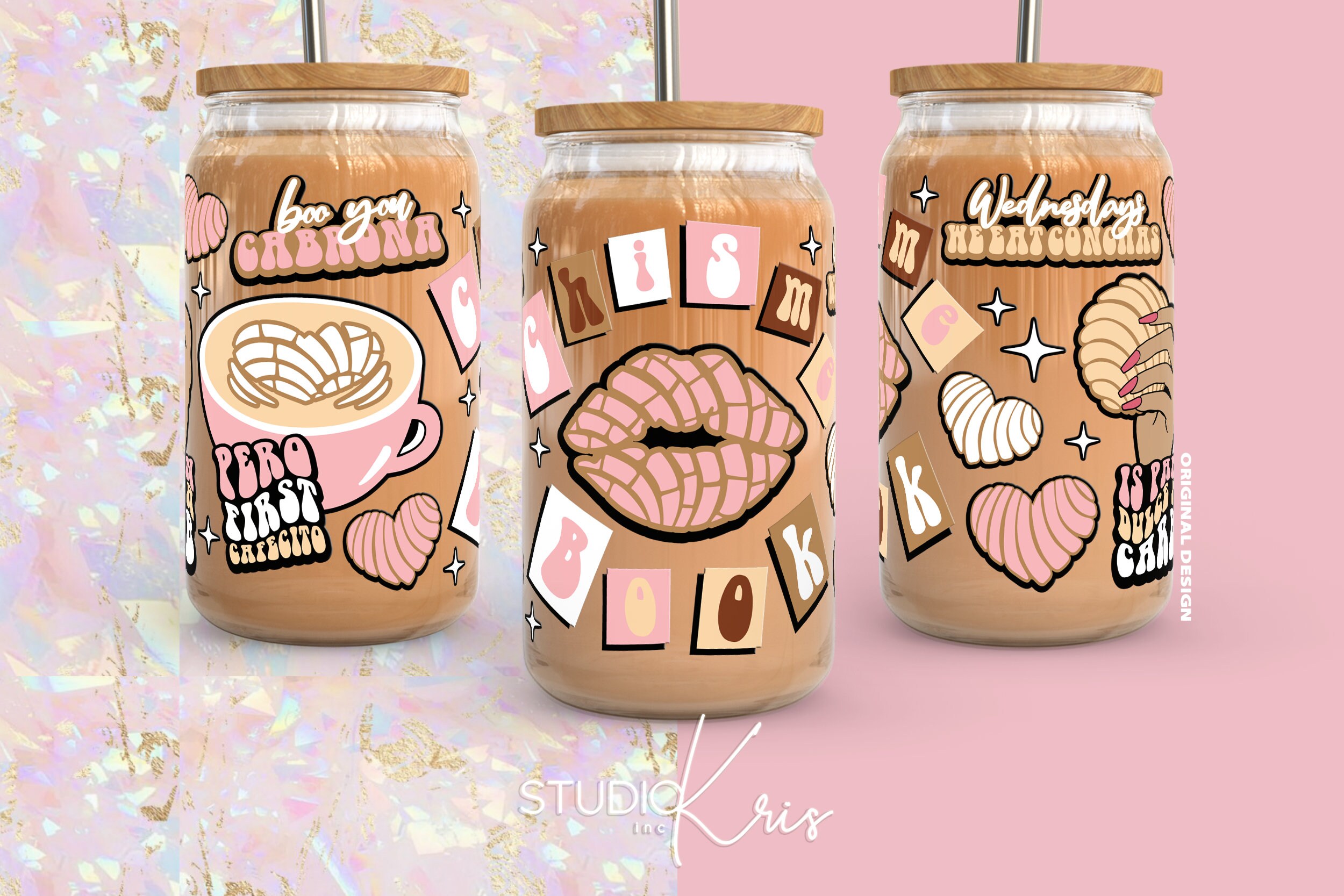 Chisme Book Cafecito y Chisme Valentine's Day SVG for UV DTF 16oz Can Glass Wrap | Digital Download