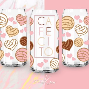 Cafecito y Chisme SVG for  UV DTF 20oz Can Glass Wrap | Digital Download