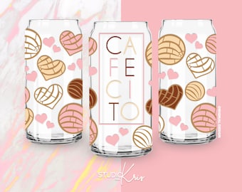 Cafecito y Chisme SVG for  UV DTF 20oz Can Glass Wrap | Digital Download