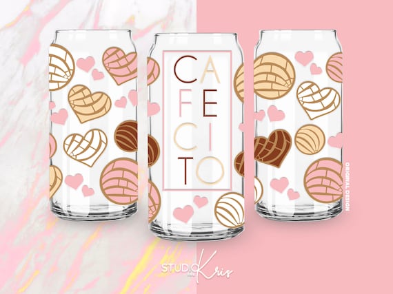 Cafecito y Chisme SVG for  UV DTF 20oz Can Glass Wrap | Digital Download