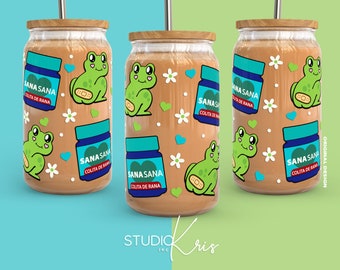 Sana Sana Colita de Rana Mother&#39;s Day SVG for 16oz Can Glass Wrap Mexican Mother&#39;s Day | Digital Download