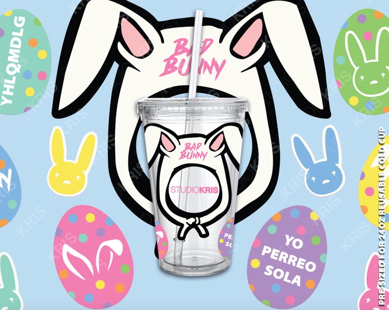 Download Art Collectibles Clip Art Spring Svg Bad Bunny Easter Starbucks Cup Svg Easter Eggs Full Wrap Presized For 24oz Cold Cup Cut File