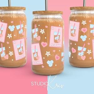 El Cafecito Concha Lotería Walentynki PNG dla UV DTF 16oz Can Glass Wrap | Pobieranie cyfrowe