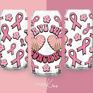 Save The Conchas Cafecito y Chisme Breast Cancer Concha SVG for UV DTF 20oz Can Glass Wrap | Digital Download