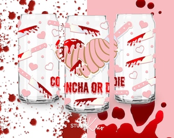 Concha or Die Cafecito y Chisme Halloween Concha SVG for UV DTF 20oz Can Glass Wrap | Digital Download