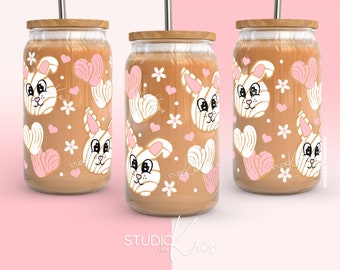 Easter Bunny Concha SVG for UV DTF 16oz Can Glass Wrap | Digital Download