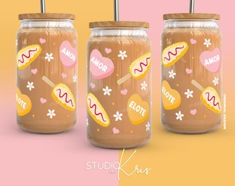 Elote Amor Valentine's Day SVG for UV DTF 16oz Can Glass Wrap | Digital Download