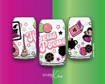 Hocus Pocus Cafecito y Chisme Halloween Concha SVG for UV DTF 16oz Can Glass Wrap | Digital Download