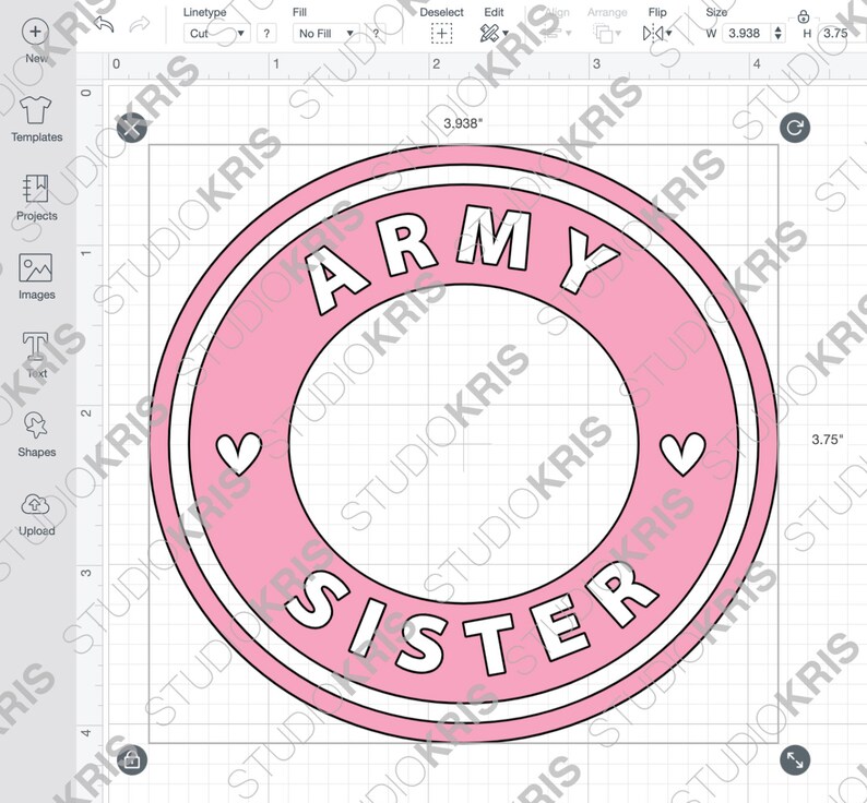Army Sister Starbucks Cup SVG Patriotic SVG Full Wrap Presized for 24oz Cold Cup Army Decal Soldier Cut File Proud Army Sister