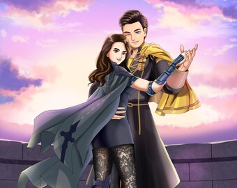 Custom Anime Couple Portrait: Personalized Drawing From Photo (Digital File)