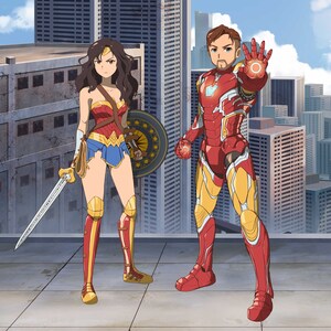 Familie Superheld Anime Portrait von Deinem Foto, Custom Anime Superheld