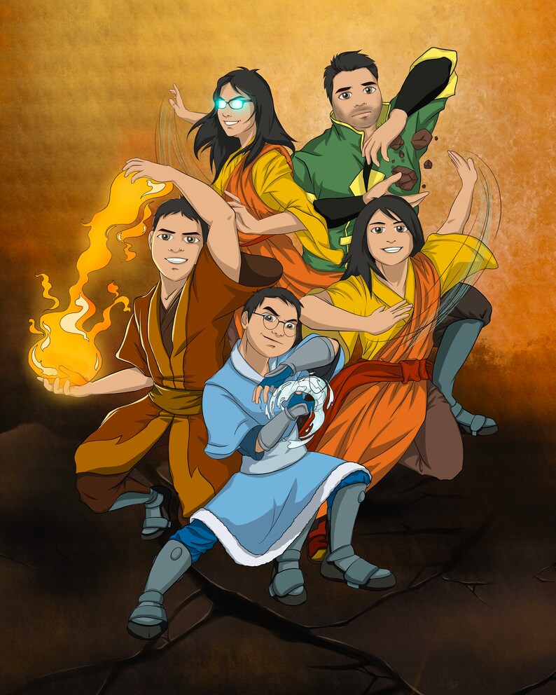 Custom Family Portrait Custom Anime Portrait Cartoon - Etsy Hong Kong