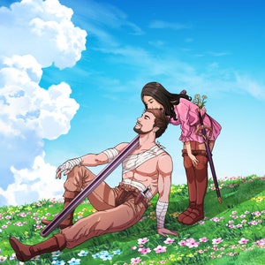 Custom Anime Portrait, Anime Couple Personalized Illustration