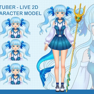 Live 2D Vtuber Character Model Design, Custom Character Drawing, Live 2D Rigging Model, Commercial Use, Anime, Kawaii, Live2D Character