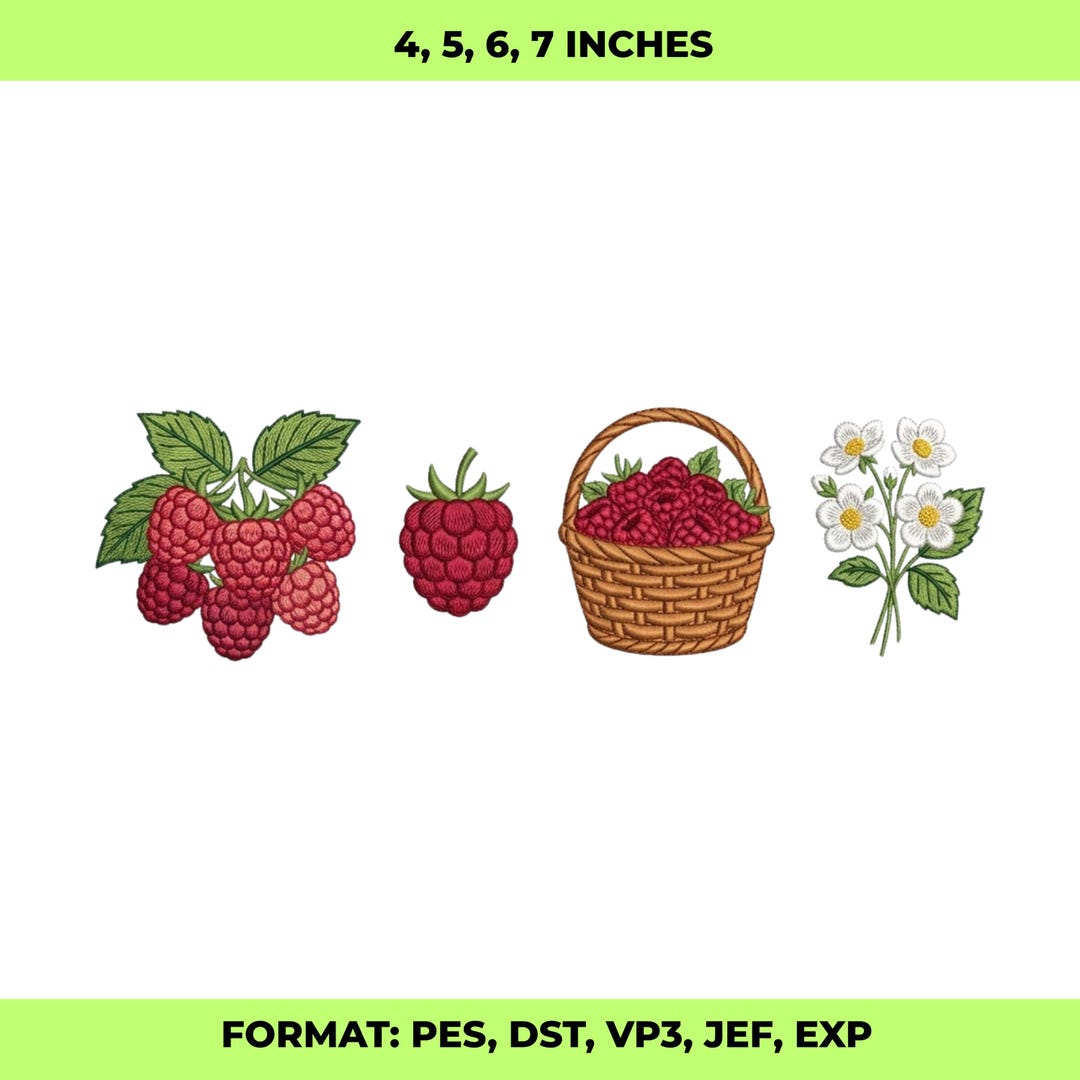Embroider Raspberry Raspberry Embroidery Design, Cottagecore Raspberry Embroidery File ...