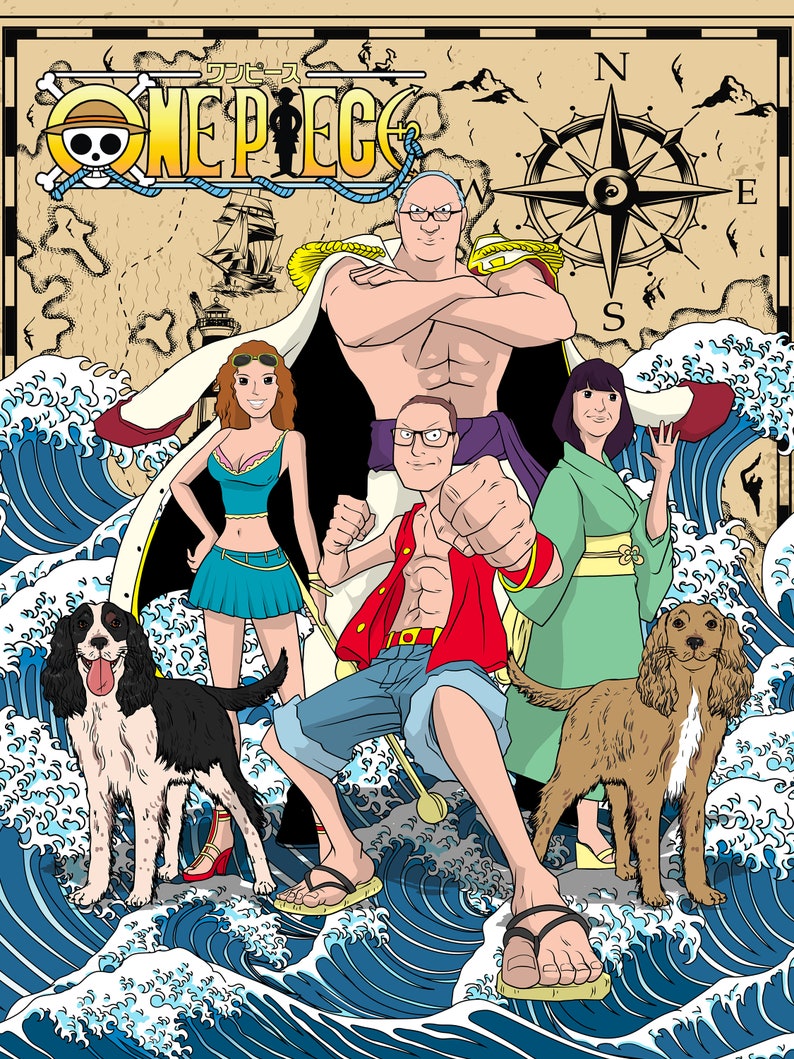 Custom Family Portrait Custom Anime Portrait Cartoon - Etsy Hong Kong
