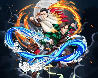 Custom Anime Couple Portrait, Personalized Anime Drawing (Digital File)