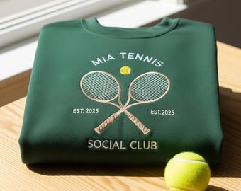 Besticktes Tennis Club Sweatshirt: Vintage Style, Preppy Sport