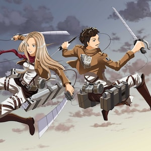 Niestandardowy portret anime, spersonalizowana ilustracja pary anime