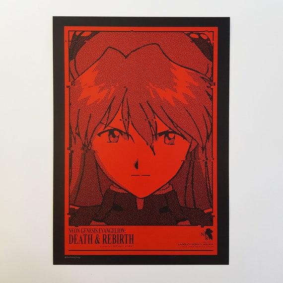 Neon Genesis Evangelion Death Rebirth Asuka Red A3 Etsy