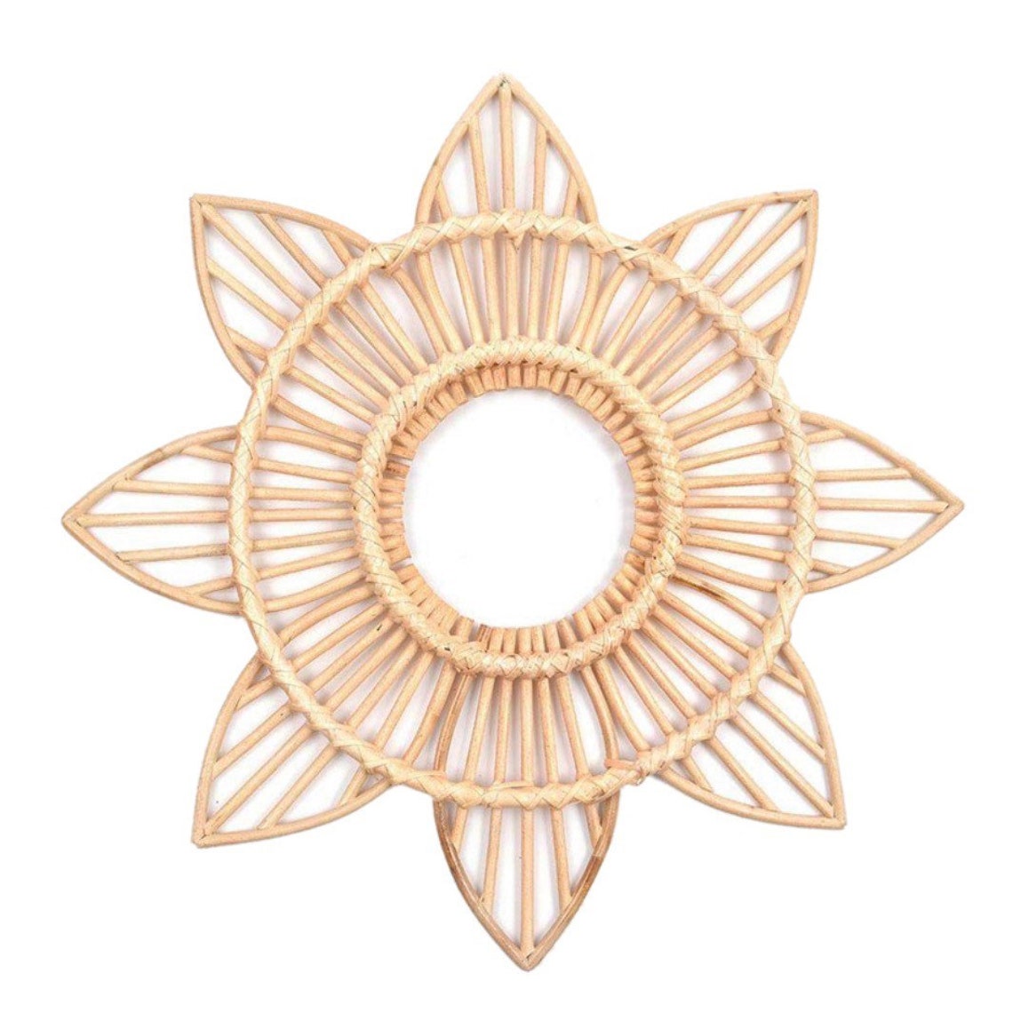 HandWoven Rattan Decorative Wall Flower Etsy