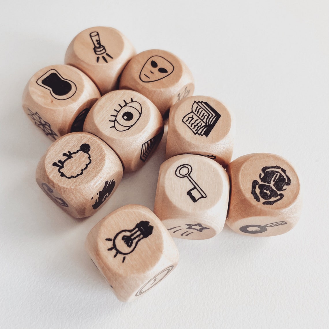 Story Telling Wooden Dice Game 9 Cubes Make a Story Age 6 | Etsy